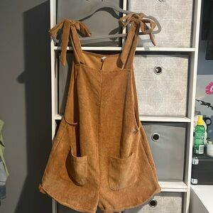 Brown corduroy overalls